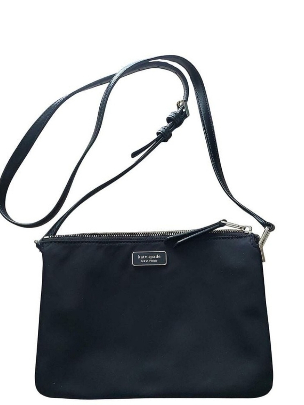 kate spade Black Nylon Crossbody Bag with Silver Hardware